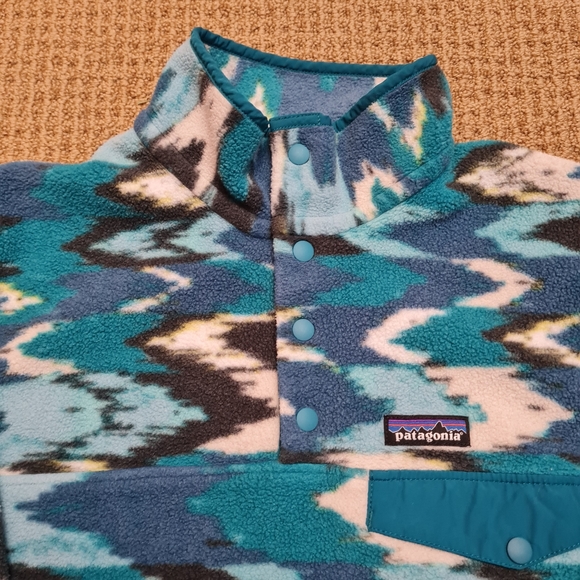 Patagonia Synchilla Snap-T Pullover Women's Trout Tales Elwha Blue Size S - Picture 3 of 15
